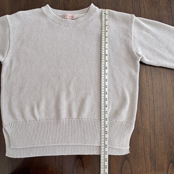 Philosophy 100% cotton split hem knit crew neck sweater size L - Picture 12 of 13